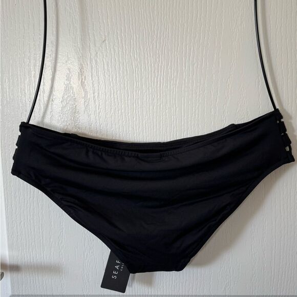 Seafolly Women's Multi Strap Hipster Bikini Bottom Eco Collective Black 10 NWT - Picture 6 of 13